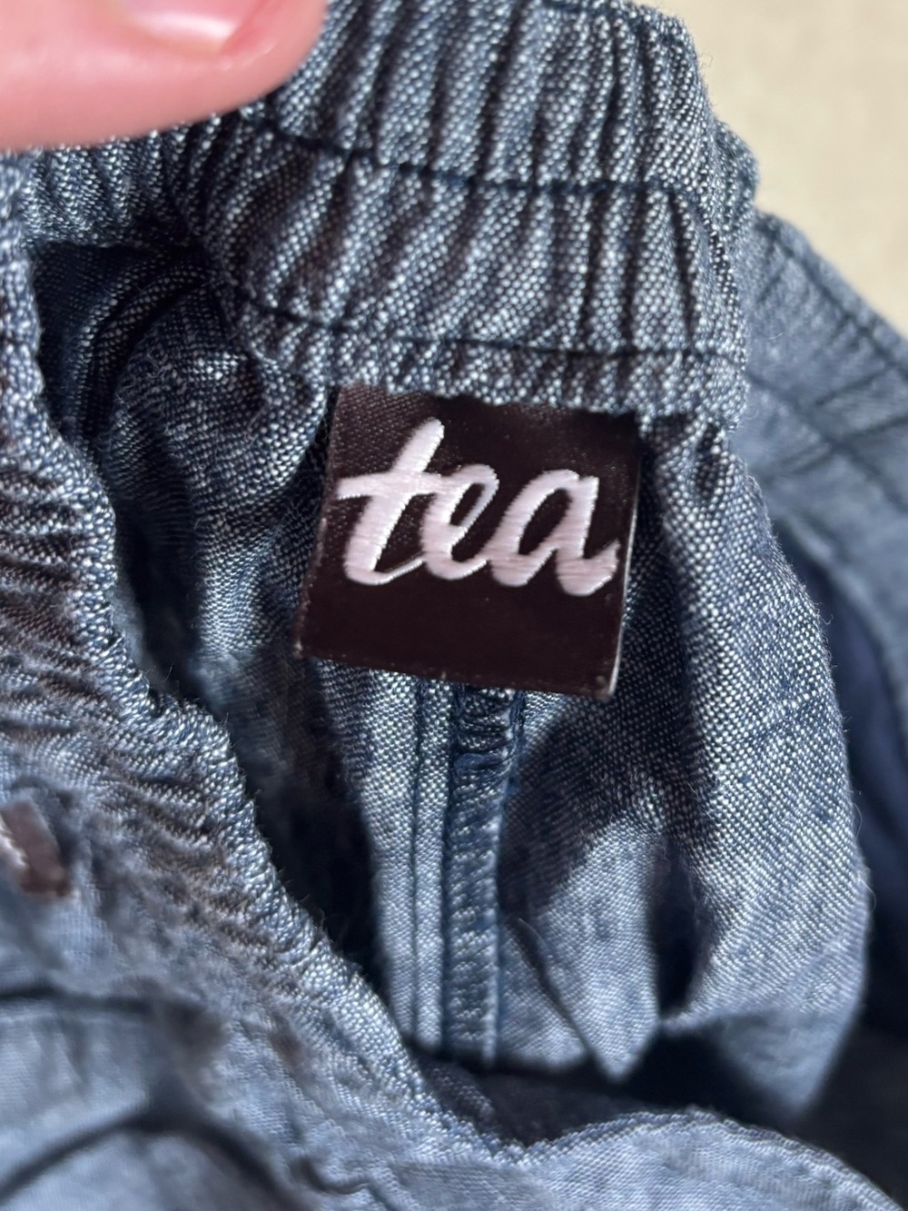 Tea Collection Chambray Pull-On Shorts Girls Size 8 Blue Elastic Waist - Picture 9 of 9